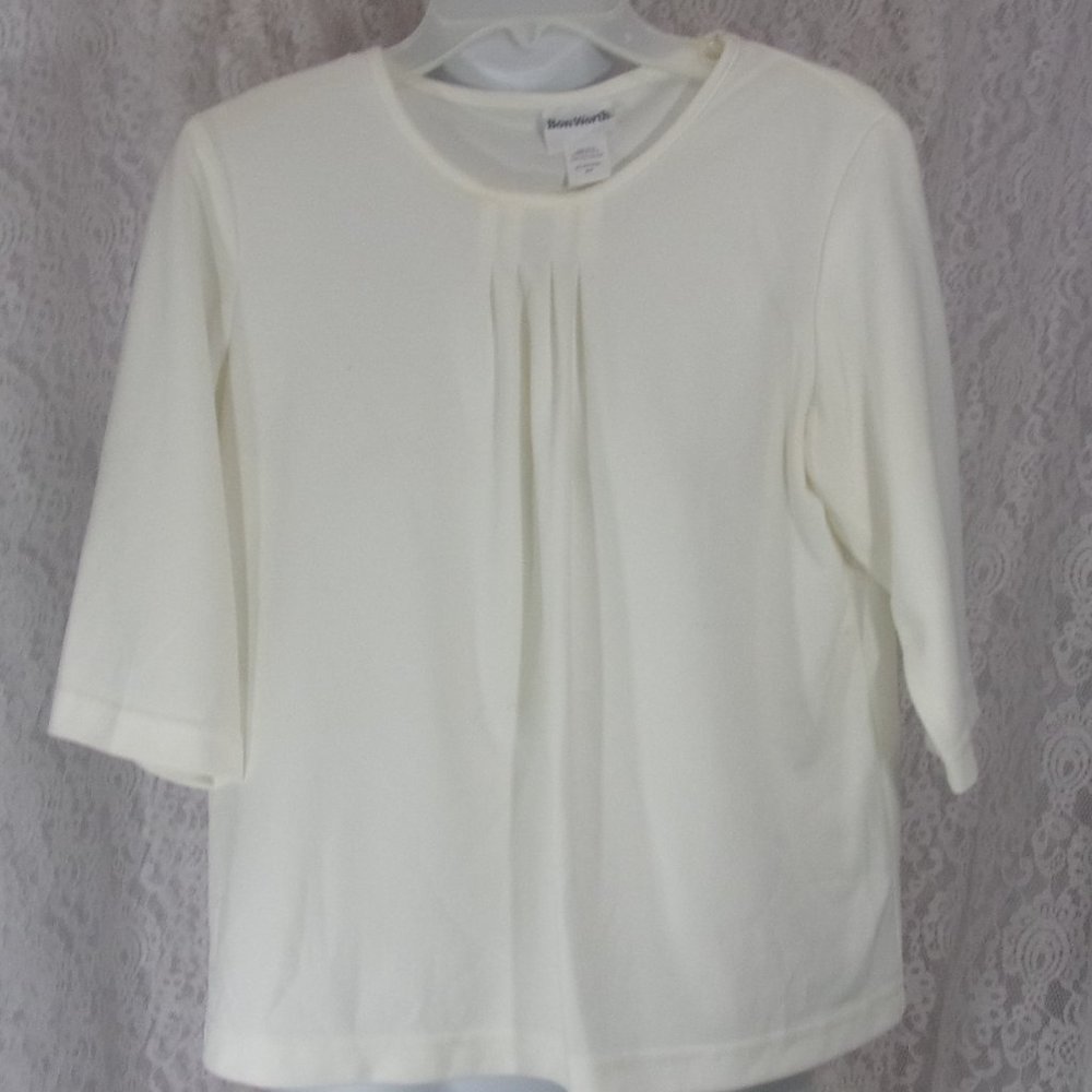 Off White Top Blouse by BonWorth Size marked a SP NWOT